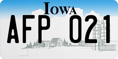 IA license plate AFP021