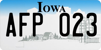 IA license plate AFP023