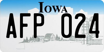 IA license plate AFP024