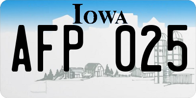 IA license plate AFP025