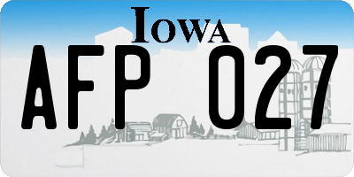 IA license plate AFP027