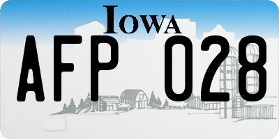 IA license plate AFP028