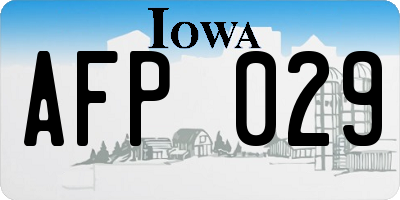 IA license plate AFP029