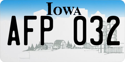 IA license plate AFP032