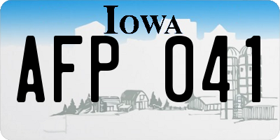 IA license plate AFP041