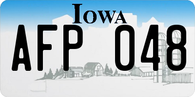 IA license plate AFP048