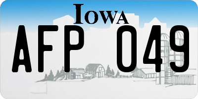 IA license plate AFP049