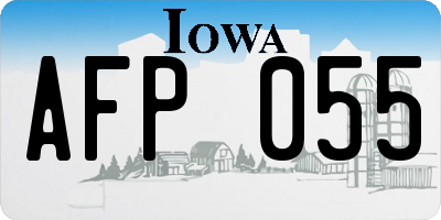 IA license plate AFP055