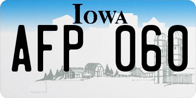 IA license plate AFP060