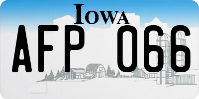 IA license plate AFP066