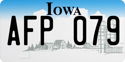 IA license plate AFP079
