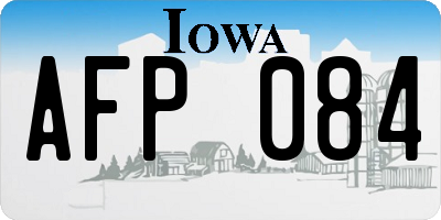 IA license plate AFP084