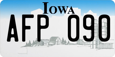 IA license plate AFP090