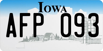 IA license plate AFP093