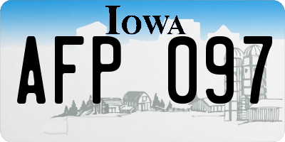 IA license plate AFP097