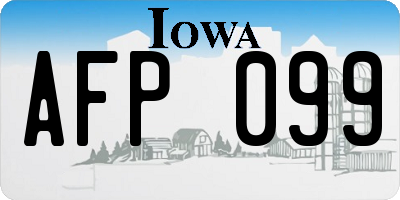 IA license plate AFP099
