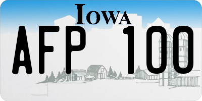 IA license plate AFP100