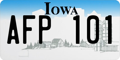 IA license plate AFP101
