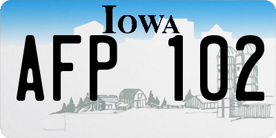IA license plate AFP102