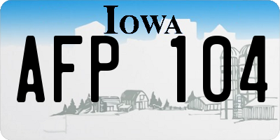 IA license plate AFP104