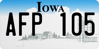 IA license plate AFP105