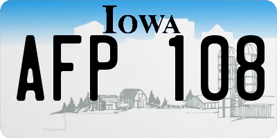 IA license plate AFP108