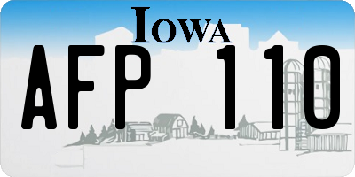 IA license plate AFP110