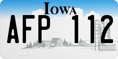 IA license plate AFP112