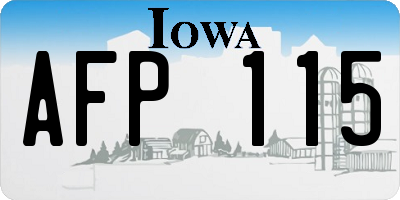 IA license plate AFP115