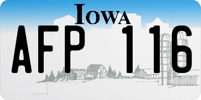 IA license plate AFP116