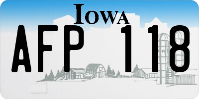 IA license plate AFP118