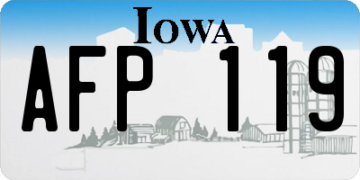 IA license plate AFP119