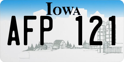 IA license plate AFP121