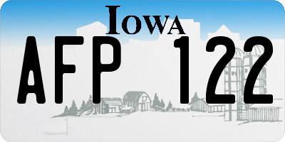 IA license plate AFP122