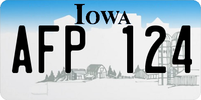 IA license plate AFP124