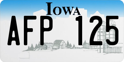 IA license plate AFP125