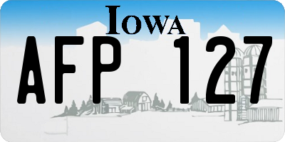 IA license plate AFP127