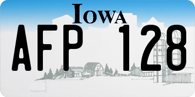 IA license plate AFP128