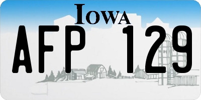 IA license plate AFP129