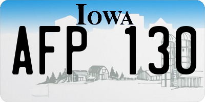 IA license plate AFP130