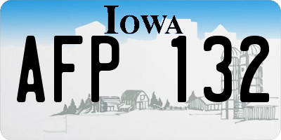IA license plate AFP132