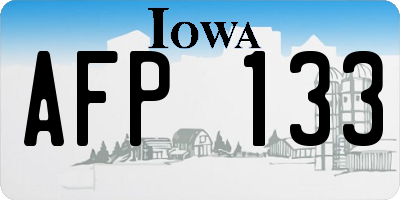 IA license plate AFP133