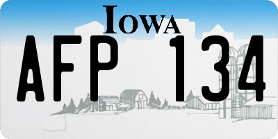 IA license plate AFP134
