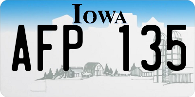 IA license plate AFP135