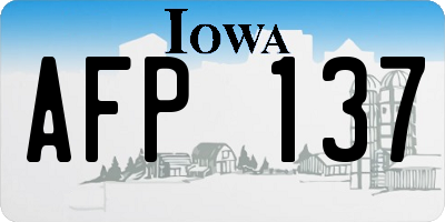 IA license plate AFP137