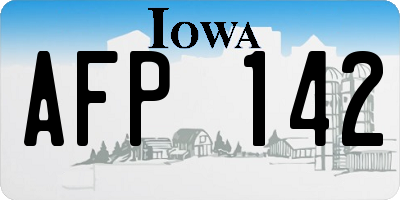 IA license plate AFP142