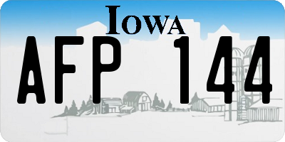 IA license plate AFP144