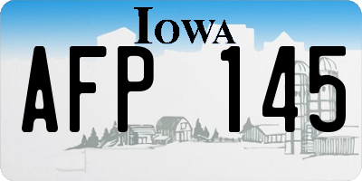 IA license plate AFP145