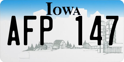 IA license plate AFP147