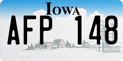 IA license plate AFP148